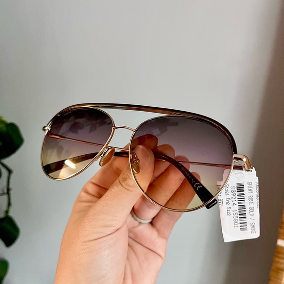 Tod’s Leather Frame Gold & Brown Aviator Sunglasses - Picture 4 of 15